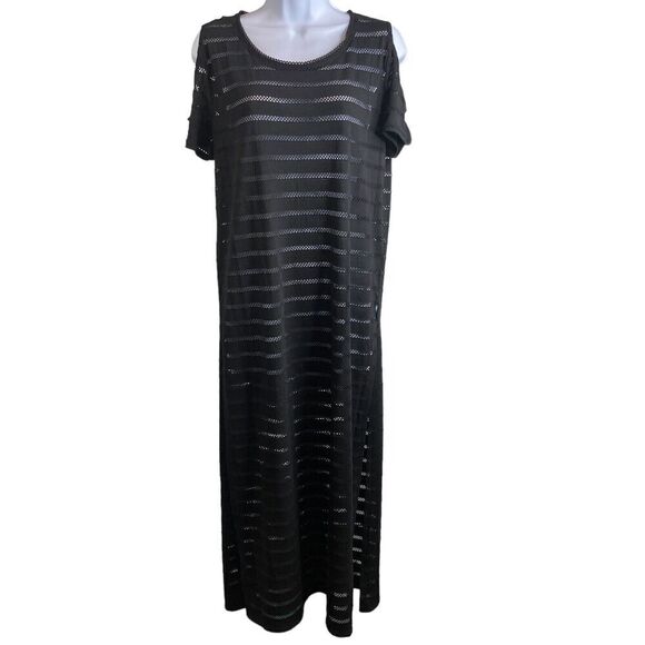 Calvin Klein Women’s‎ Mesh Embellished Cover-Up Maxi Dress Size S/M Beach Goth - Picture 1 of 11